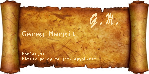 Gerey Margit névjegykártya
